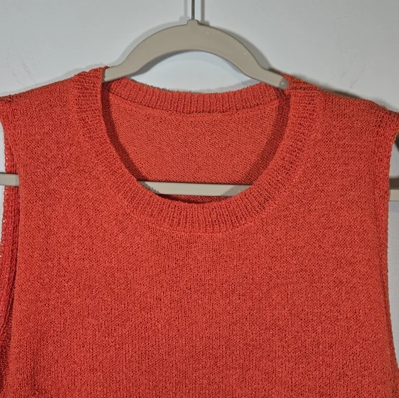 Orange Knit Shorts & Sleeveless Top Set Medium Viscose Summer Outfit‎ - Picture 3 of 16